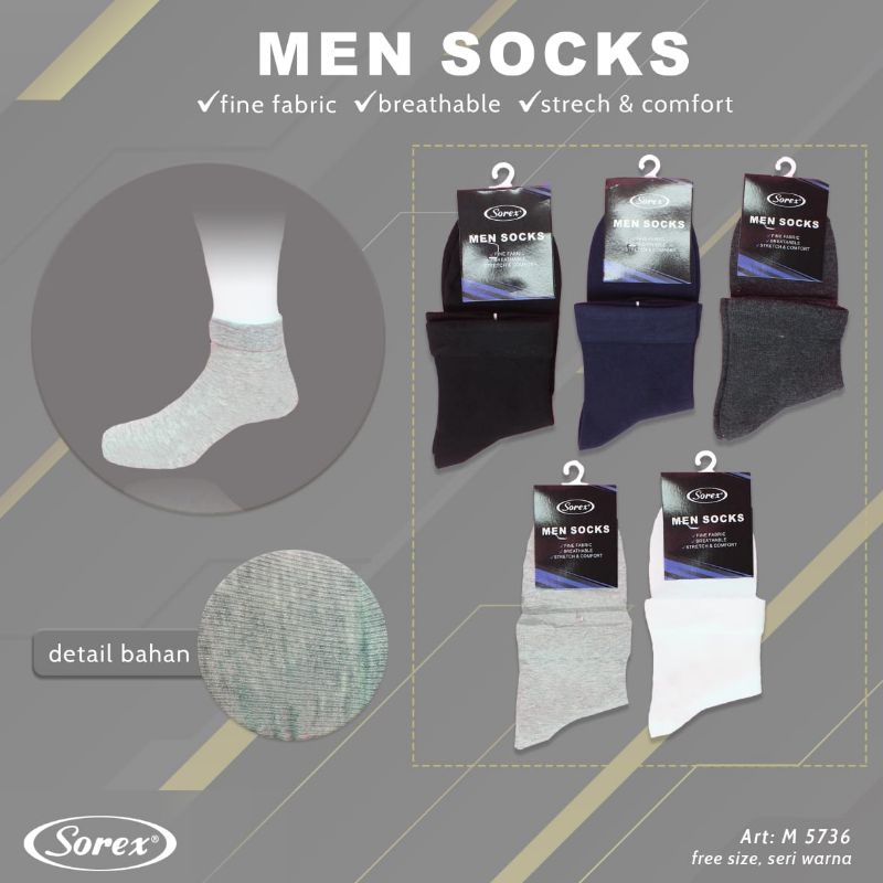 Sorex man sock M 5730 /M 5736 kaos kaki laki laki