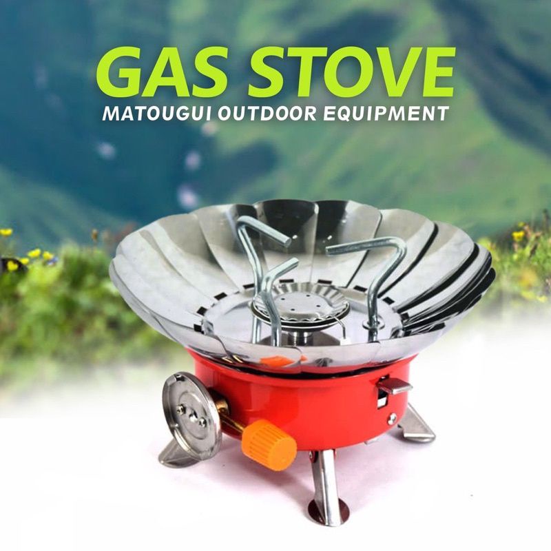 Kompor Camping Windproof Portable Gas Stove Mini Bunga Alat Masak Gunung