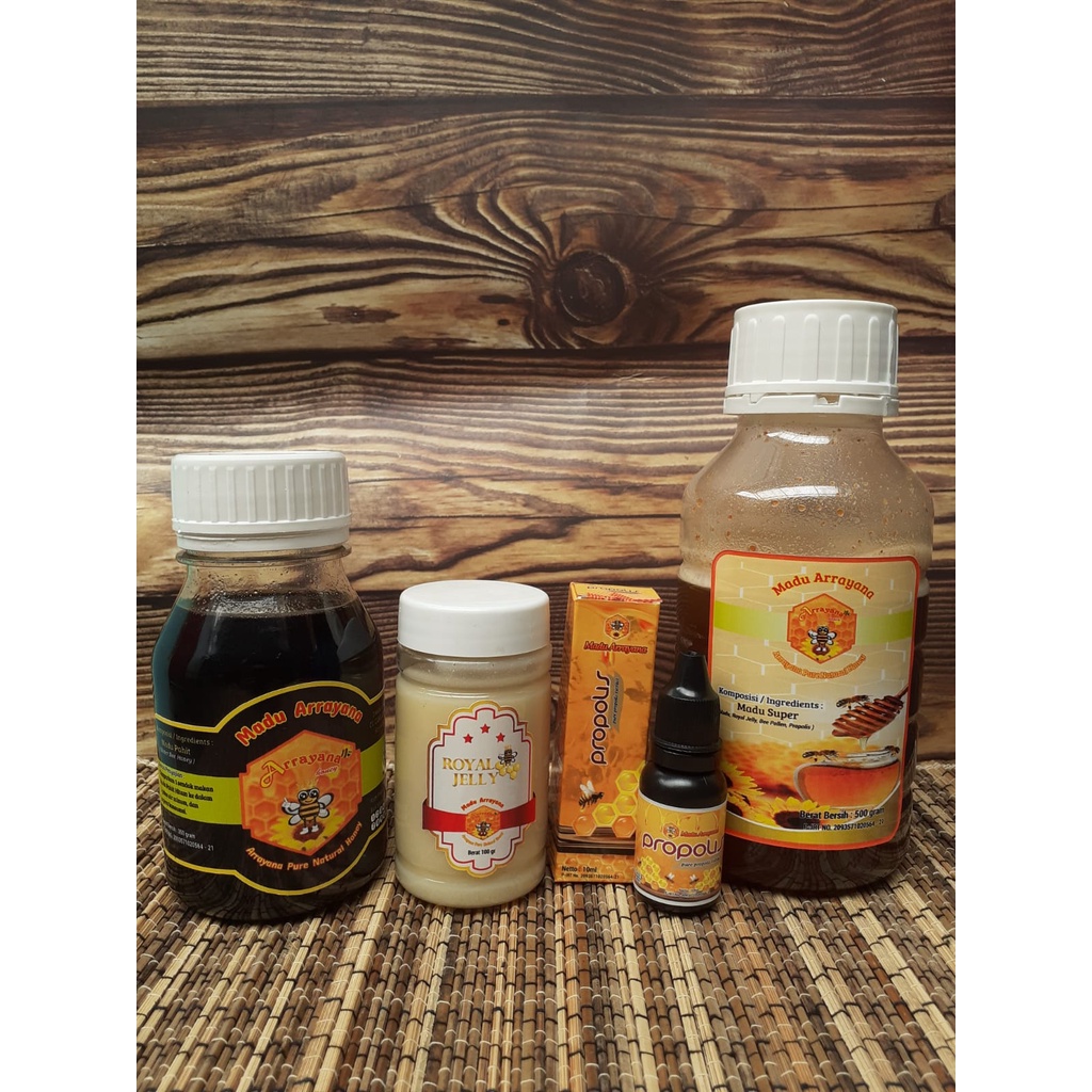 

Paket Hemat ( Madu Hitam, Madu Super, Propolis, Royal Jelly )
