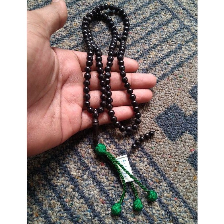 tasbih kokka kauka kaukah bulat hitam rumbai  ± 6 mm ( 6mm ) 99 butir