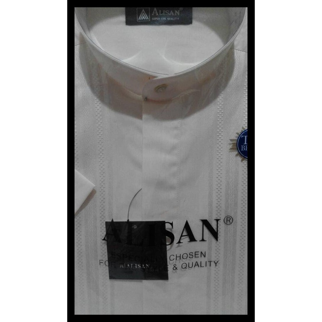 100% TERMURAH BAJU KOKO 'ALISAN' LENGAN PENDEK - BIRU, M 100% TERMURAH