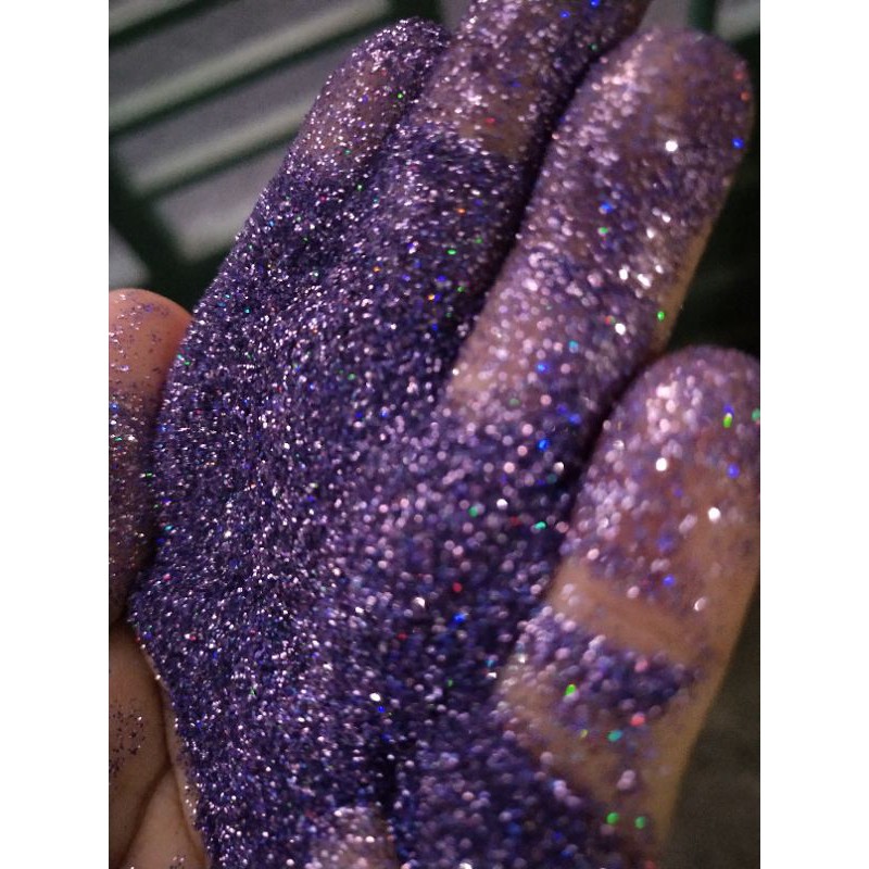 SERBUK GLITTER UNGU HOLOGRAM KILOAN