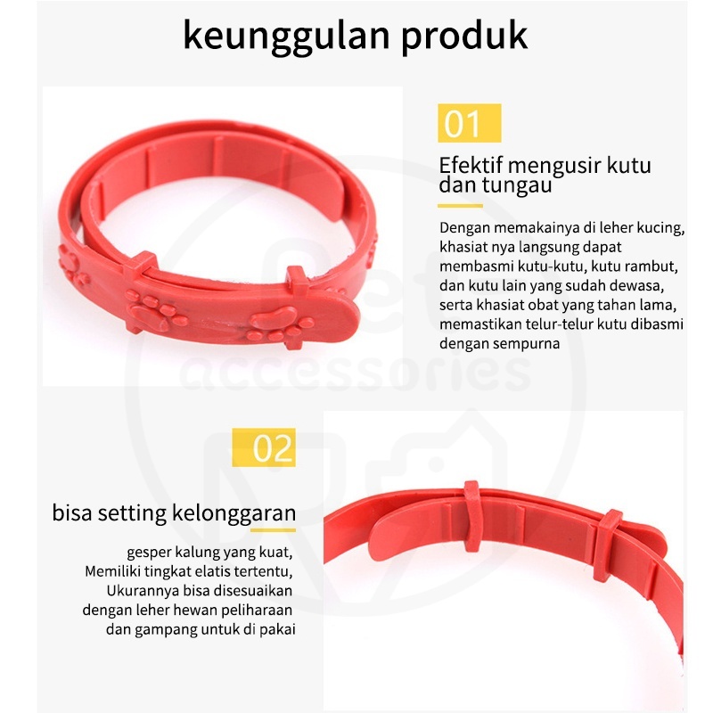 Kalung Anti Kutu Kucing - Kalung Obat Anti Kutu Kucing Kelinci Anjing Musang Flea Tick Cat Kitten