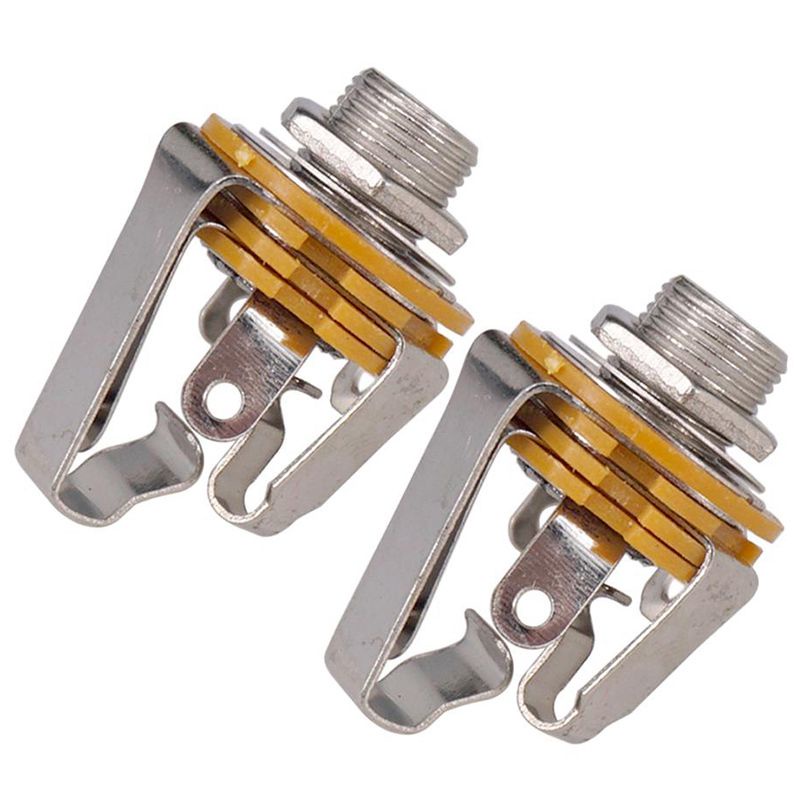 2pcs Soket Jack Input Stereo 1 / 4 Inch 6.35mm Untuk Gitar Bass Elektrik Pickup Output Jack