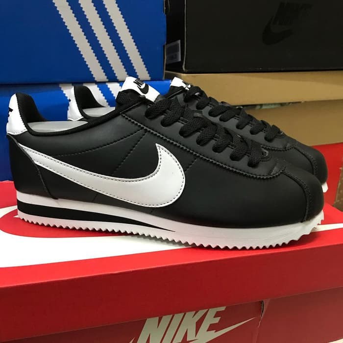nike cortez classic black and white