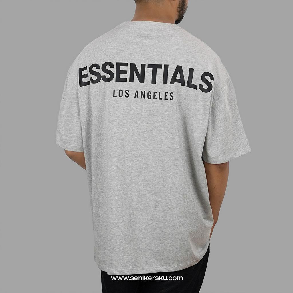 Essentials FOG 3M Boxy Logo LA Heather Grey Tee SS19