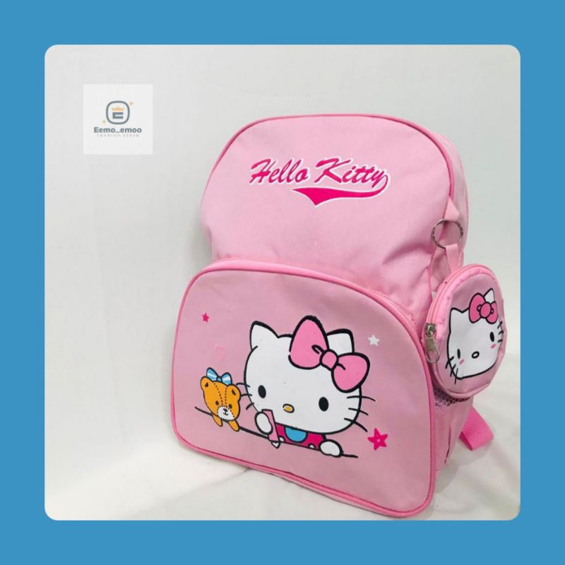 HelloKitty Tas Ransel Sekolah untuk Anak Perempuan PAUD/TK/SD Tas Korea Anak EMOEMO