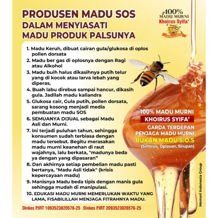 

Madu Bawang Lanang kemasan 350ml. (Khoirus Syifa')