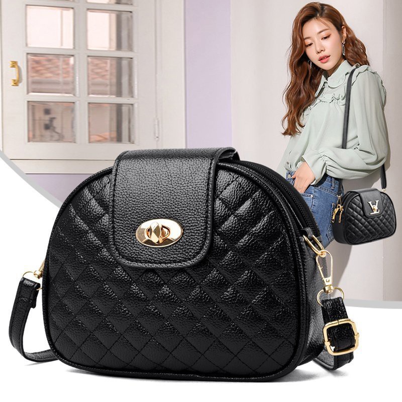 TAS PESTA WANITA SELEMPANG WANITA 2 RESLETING HITAM KULIT PESTA KECIL MURAH FASHION  KOREA FOYLE TA1