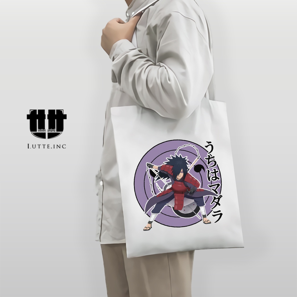 TERBARU Totebag Madara Uchiha Tote bag Anime Kanvas Premium ToteBag Lutte.Inc  ( Naruto Series )