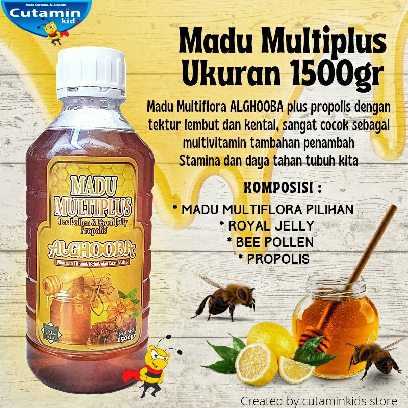 MADU HUTAN MULTIFLORA PROPOLIS ALGHOOBA 1500GR/ 1.5KG