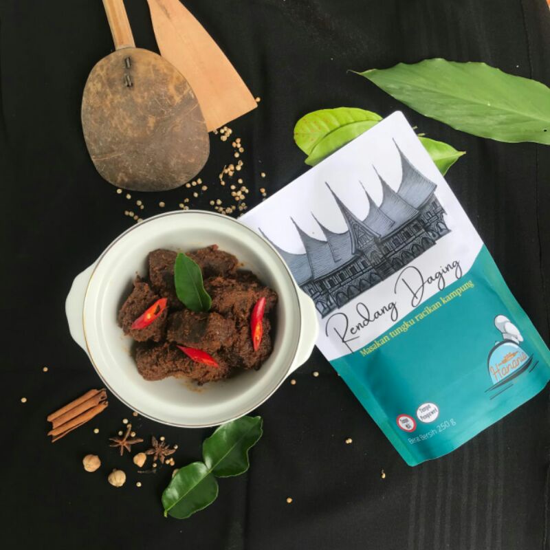 

hanania Rendang daging sapi 250 gr khas padang otentik minang
