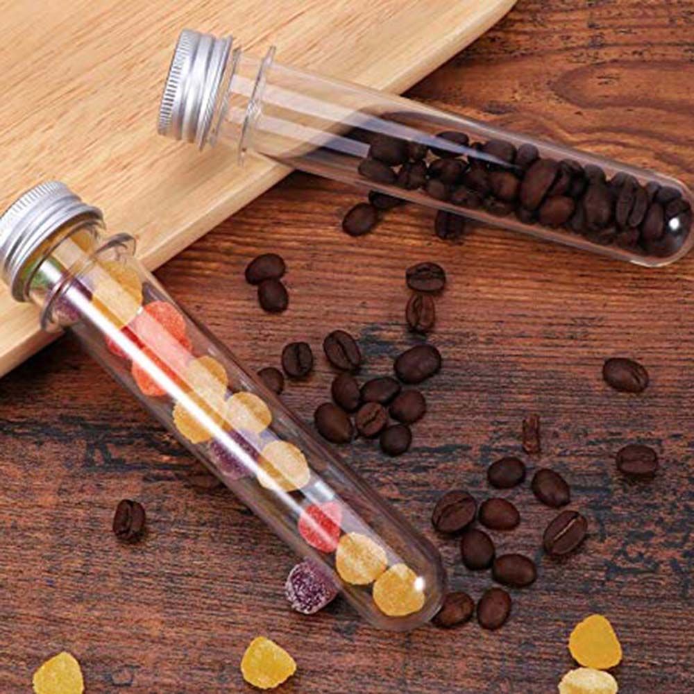 QUINTON Plastic Refillable Bottle Empty Separate Bottling Test Tube Travel Aluminum Caps High Quality Cosmetic Bottle Bath Salts Vial