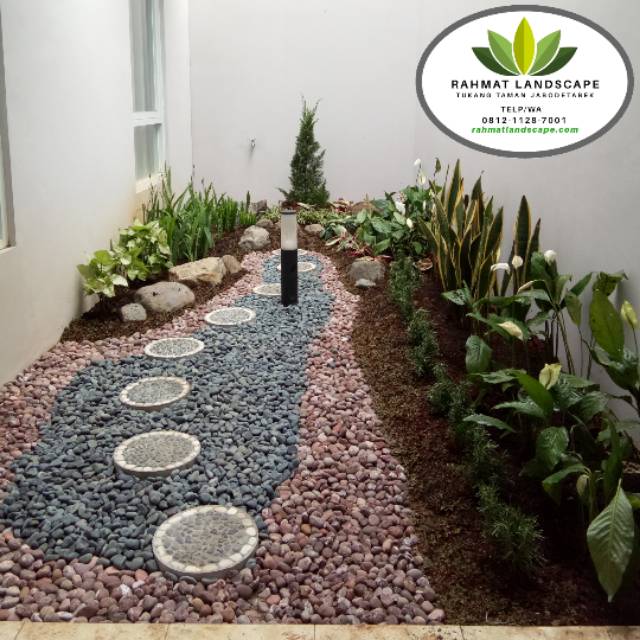 Taman kering / taman indoor / tanaman indoor / tukang taman / pasang taman / batu koral coklat