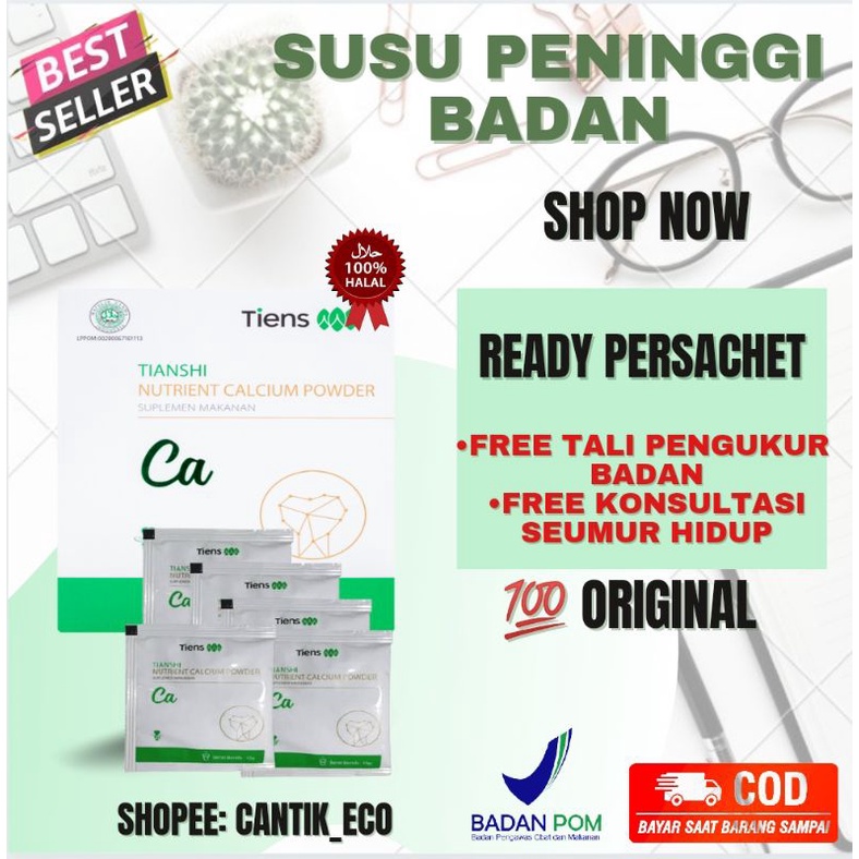 

Susu Kalsium Tiens Peninggi Badan Alami Ready Persachet Bisa COD