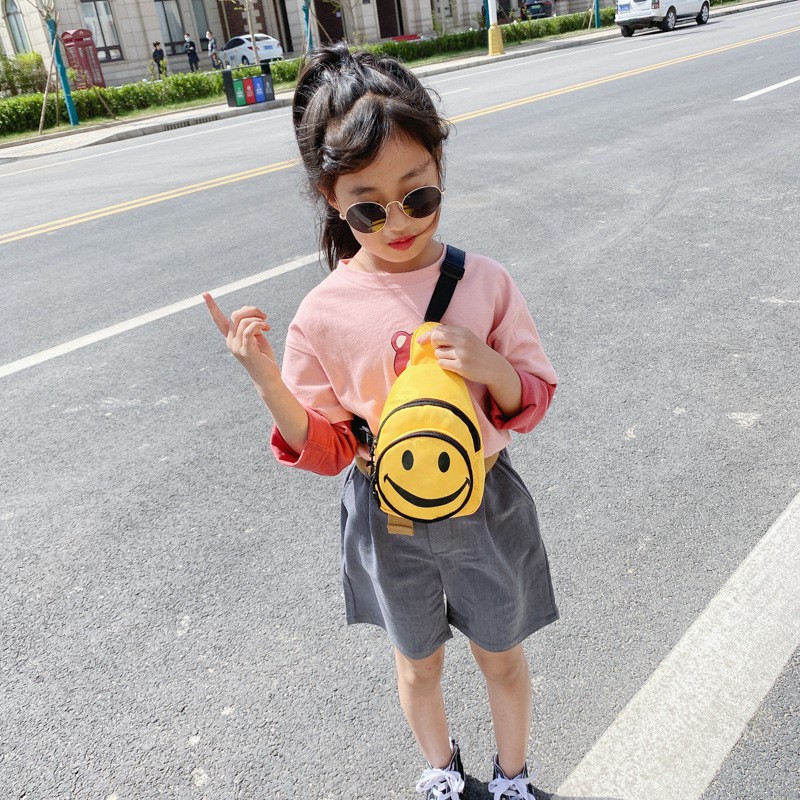 Plazababyku RAFA SMILE Tas slempang anak perempuan mini / Tas bahu anak