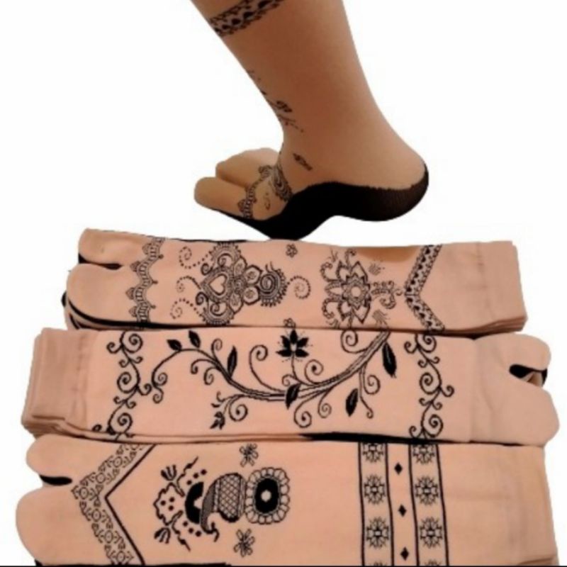 Kaos Kaki Jempol Motif Henna Free Size