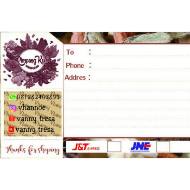 

Stiker olshop/stiker pengiriman bahan doff