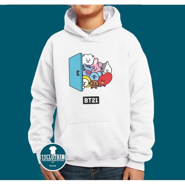 DISKON - JAKET ANAK HOODIE ANAK BTS BT21 UNIQLO - 313 CLOTHING - M