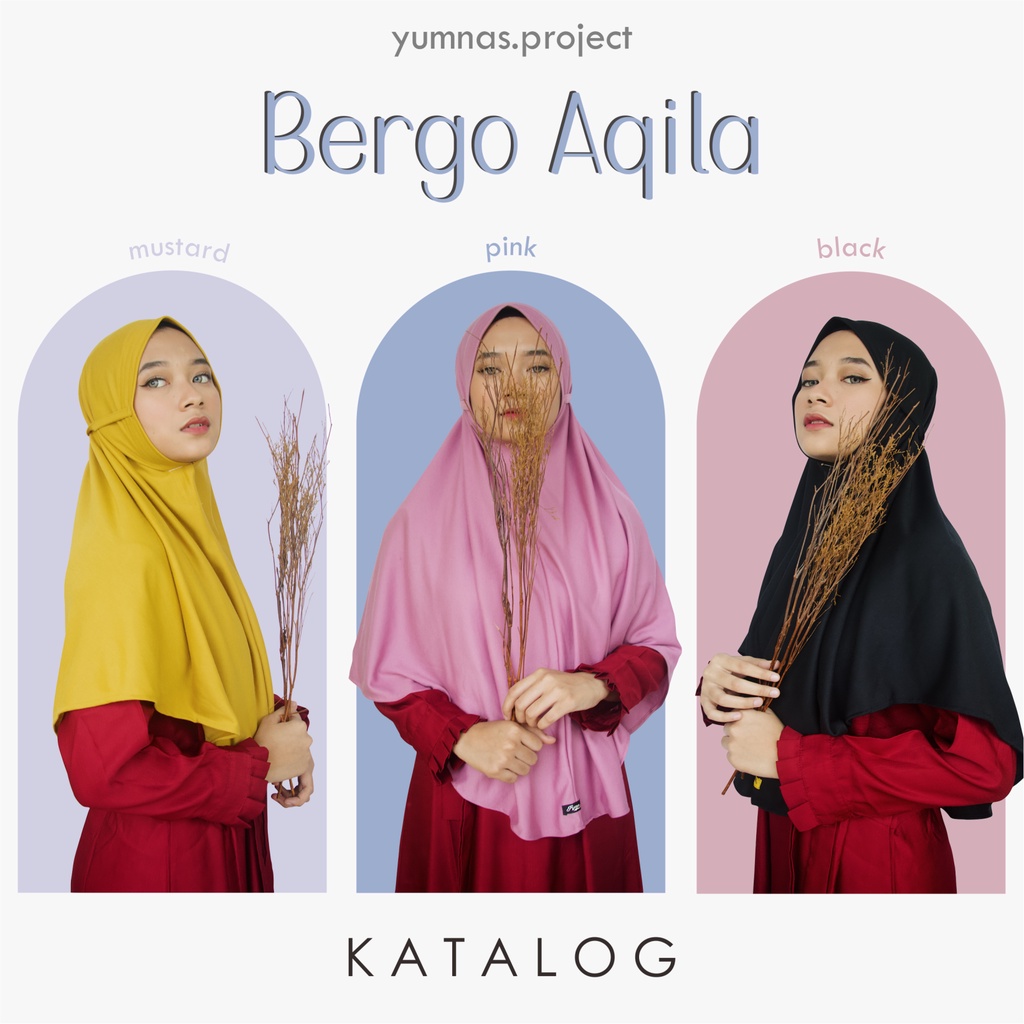 BERGO AQILA TALI BY YUMNA.PROJECT | Hijab Instan Bergo Tali Dewasa Bergo Tali Kaos TC Tebal HIjab In