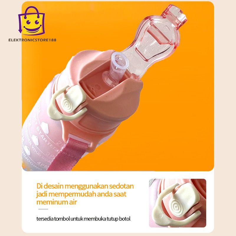 COD Botol minum 1 Liter viral, Motivasi Buat Anak korea 900ml gradiasi