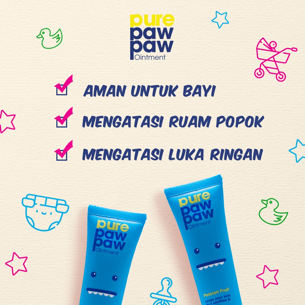 ⭐BAGUS⭐ PURE PAW PAW OINTMENT BPOM | Krim Gel Salep Multifungsi Lip Balm, Ruam Popok