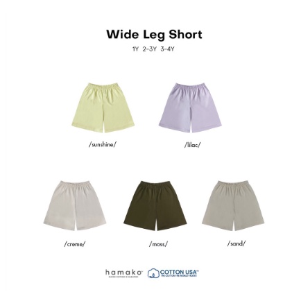 HAMAKO - Wide Leg Short - Celana Pendek Anak Unisex Cotton USA