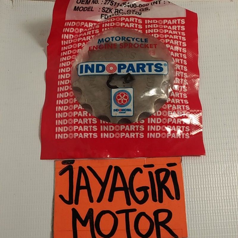Gear Depan Shogun RC Tornado Satria 13T 14T 428 2T 110 2Tak RU 120 FD GS GX Gigi Tarik 428-13T 428-14T Bravo Rantai Roda Chain Kit Chainkit Sprocket Gear Set Gearset Gir Girset Belakang Drive Komplit Front Sunstar Suzuki SGP Indoparts 100 13 14 T Mata Ori-Indoparts - 14T