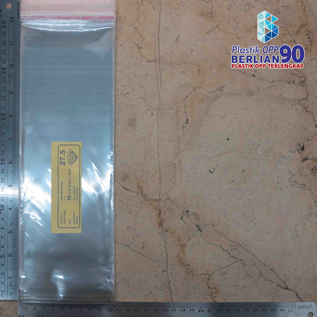 

10X27,5 CM PLASTIK OPP (SEAL/LEM) TEBAL 20 MIC ASLI / PLASTIK KEMASAN