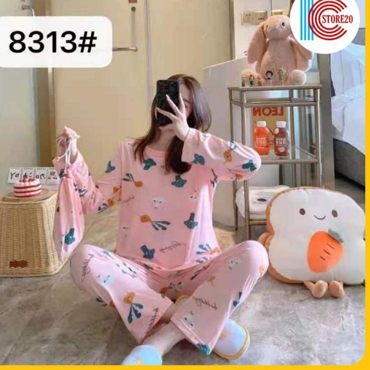 ➢ SALE  Setelan PP Baju Tidur Wanita Import Bahan Spandek ℮
