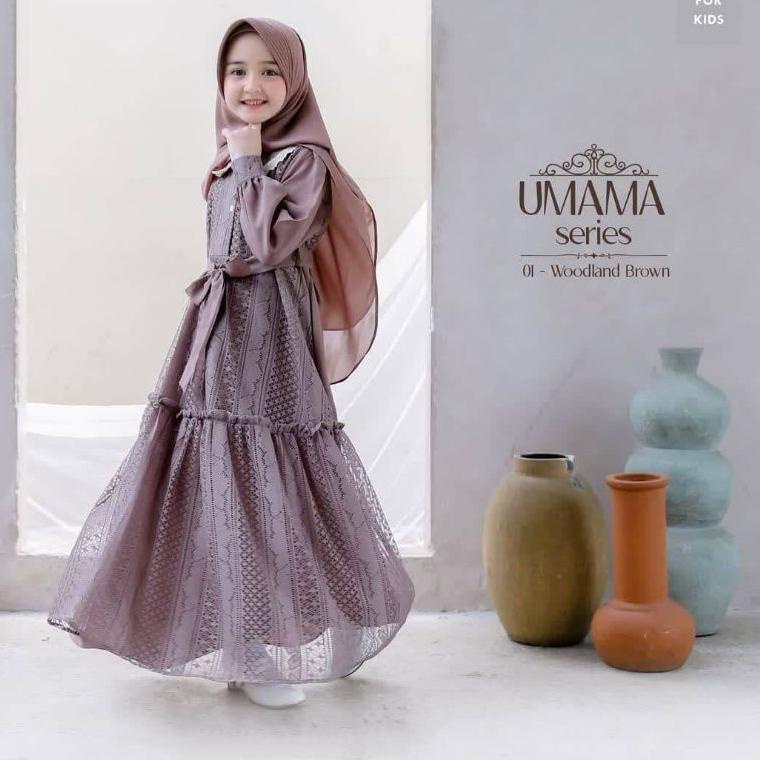 <P-UDT> <✉> gamis anak usia 8 sampai 10 tahun umama set syari kids series gamis muslim anak perempua