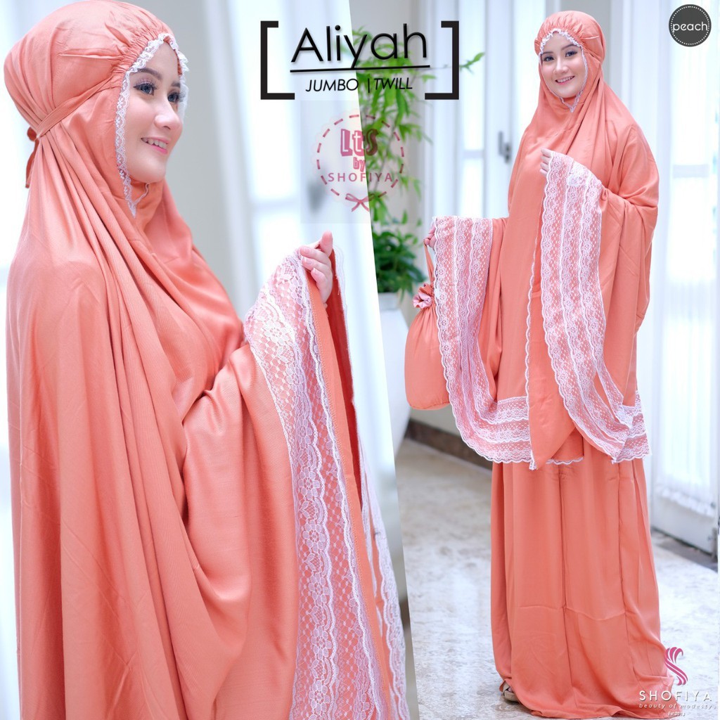 (COD) ALIYAH MUKENA Muslimah Syari Wanita Perempuan Cewek Renda Sholat Dewasa Cantik ORI by Shofiya