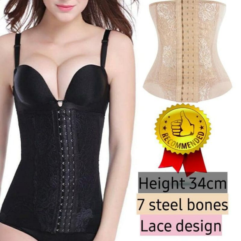 Rose Korset Pengait Hook Waist Trainer Body Pelangsing Perut Premium