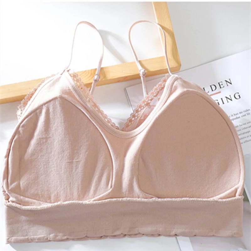 Bralette Import Lace Seamless Renda Bra Nirkabel Tanpa Kait Belakang Bra Model Gaya Korea Bh Wanita