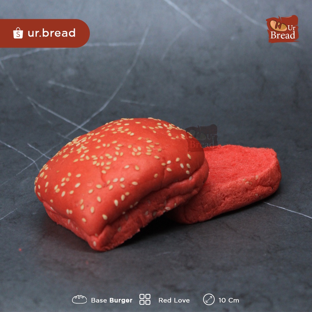 Roti Burger Love Merah 10cm | Base Burger Love 10cm Red