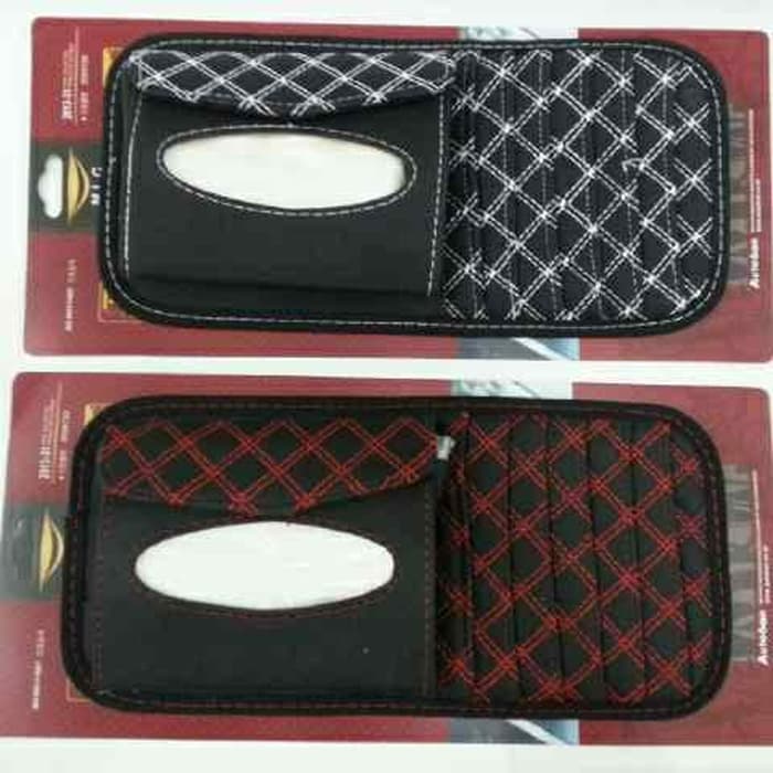 tempat tisu TISSU jepit sunvisor MOBIL + tempat cd benang merah benang putih UNIVERSAL