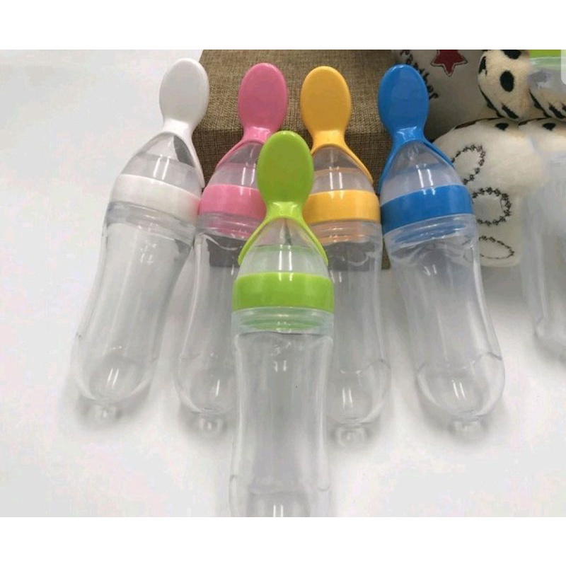 [Random] Botol Sendok Makan Bayi / Botol Dot Silikon Sendok Makan Bayi / Baby Spoon Feeder / Peralatan Makan Bayi / Sendok Makan Bayi Silikon / Baby Feeding Set / Bottle Spoon