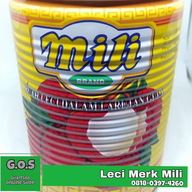 

Buah Leci Kaleng Mili 565 gram 1 dus / isi 12 Kaleng ---Termurah---
