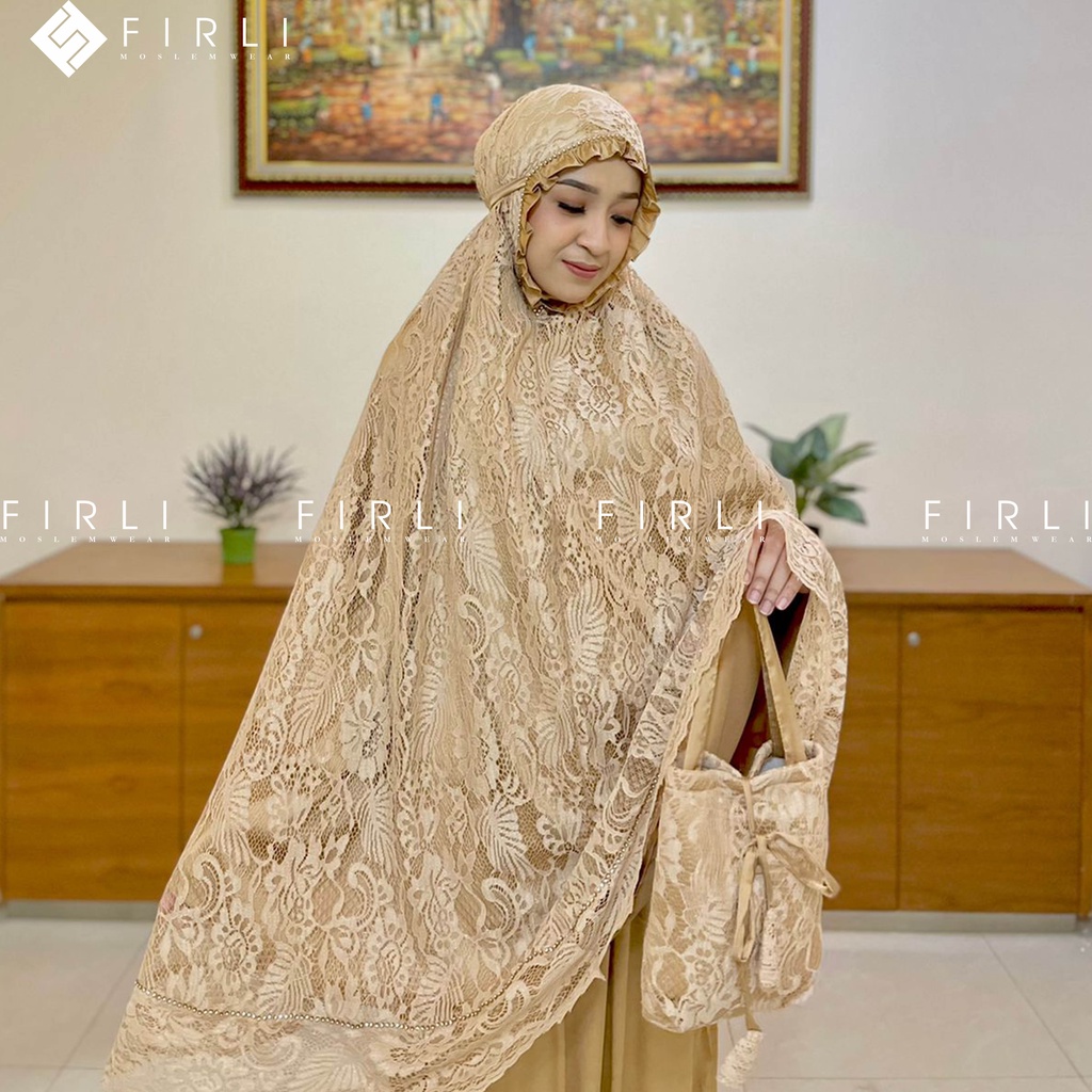 Mukena Brukat dua lapis armani silky Dewasa Jumbo Mukena Swarosky Armani Silky