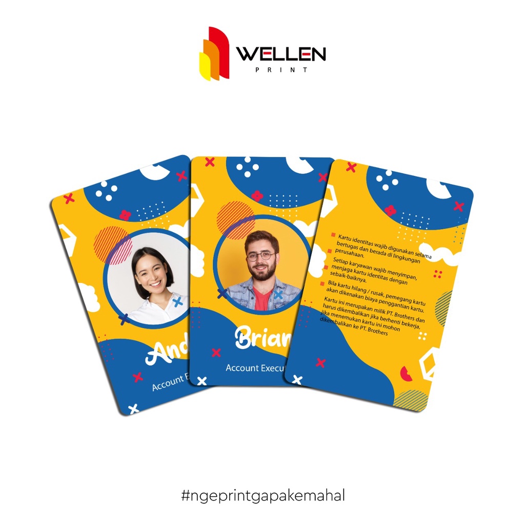 

WELLEN PRINT - Cetak Kartu Id card Custom 1 muka / Print Idcard 2 Sisi