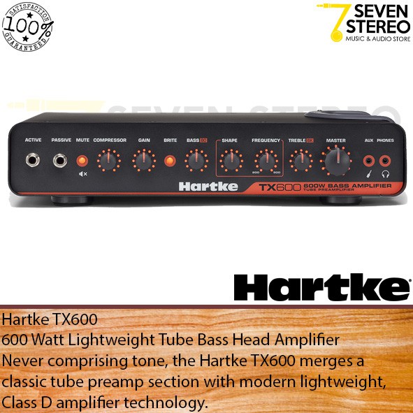 Hartke TX600 Lightweigt 600 Watt Bass Head Amplifier