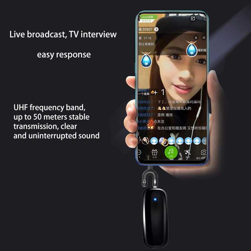 PROMO UHF Mic Clip on Wireless Lavalier Microphone Podcast Interview Presentasi Mic imam masjid HX-W002L Mic hp mic pc Laptop Camera microphone clip on mic klip on microfon youtuber mic wireless hp wireless vlog bando TaffSTUDIO 7RSKBBBK