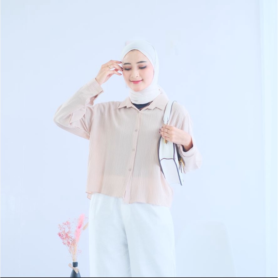 (MSB) KEMEJA CROP CLASSY OVERSIZE CRINCLE AIRFLOW PREMIUM