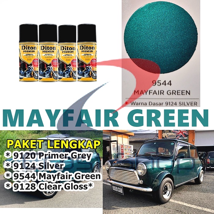 Paket Lengkap Cat Pilox Diton Premium Mayfair Green 9544 Warna Hijau Gelap Tua Metalik pilok pylox p