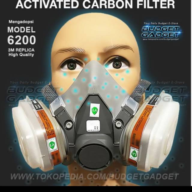 3M Masker Gas Respirator - 6200 Half Facepiece Mask