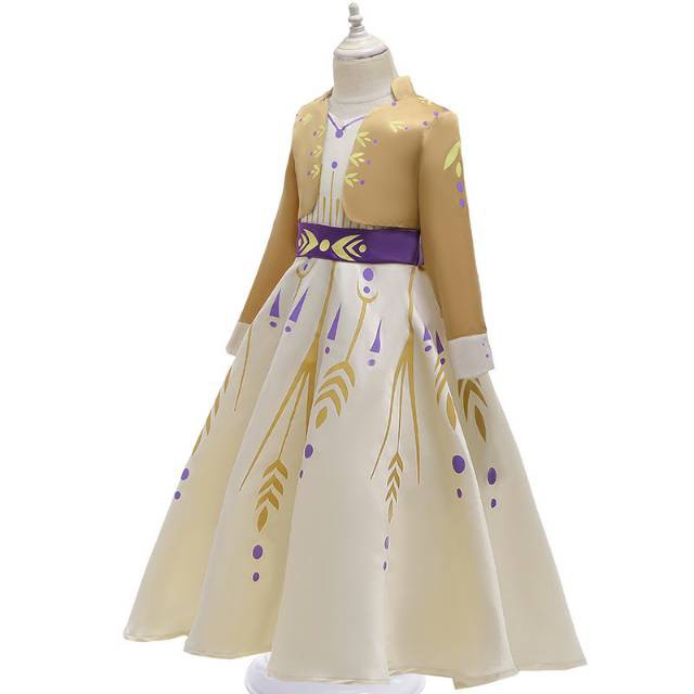 Dress Costume Anna Frozen II Set Bolero Dress anak