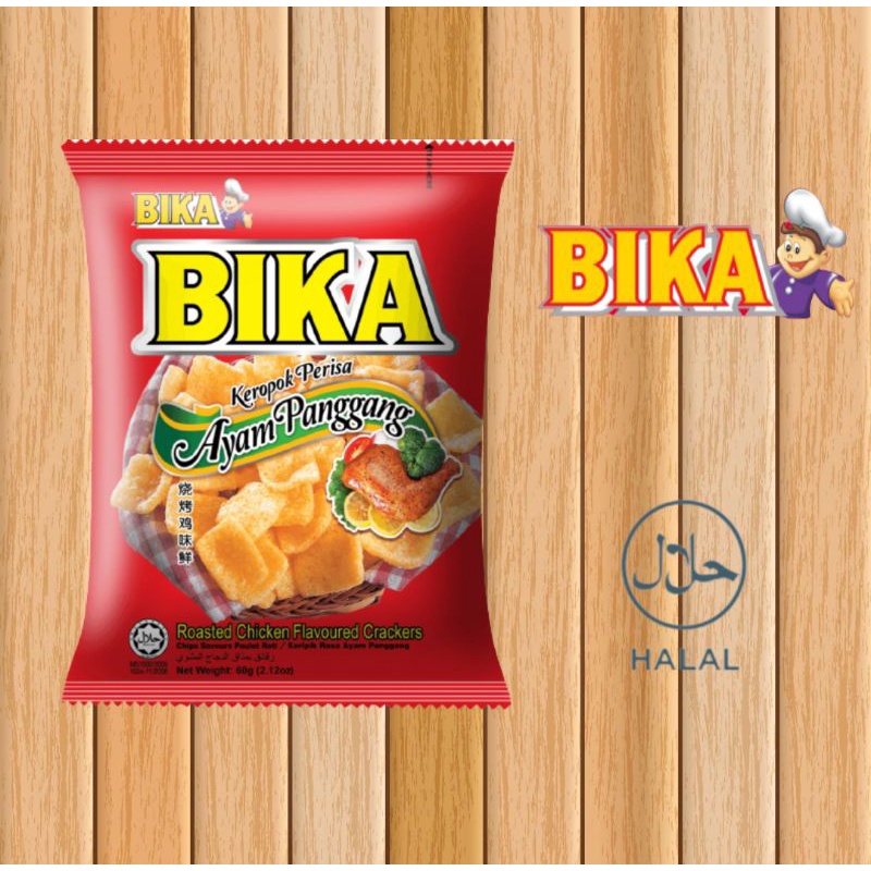 

Bika Roasted Chicken Flavoured Crackers Perisa Ayam Panggang 60gr