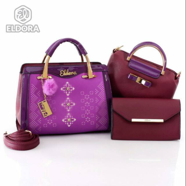 Tas Eldora Noemi ES1151 (3in1) wanita branded batam fashion import