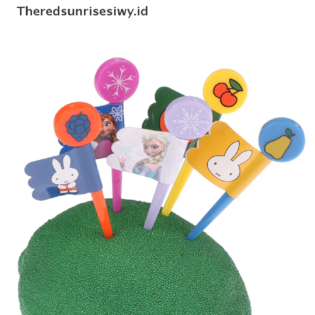 # Alat Pemotong Buah # 10pcs Garpu Buah / Dessert / Kue / Snack Mini Bentuk Kartun Hewan Kelinci / Babi