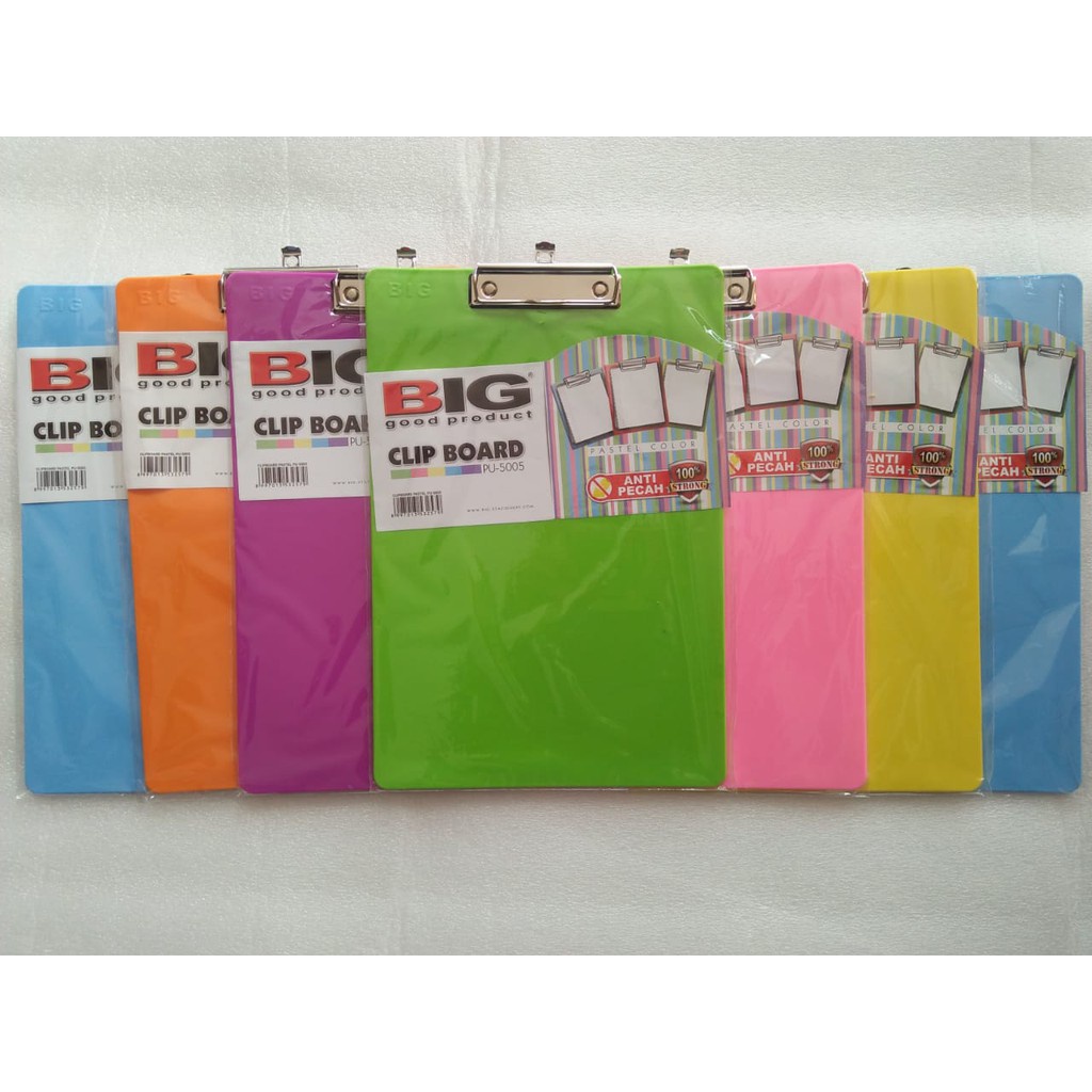 

Papan Ujian / Clipboard Plastik BIG PU-5005 Folio / F4 Warna Pastel